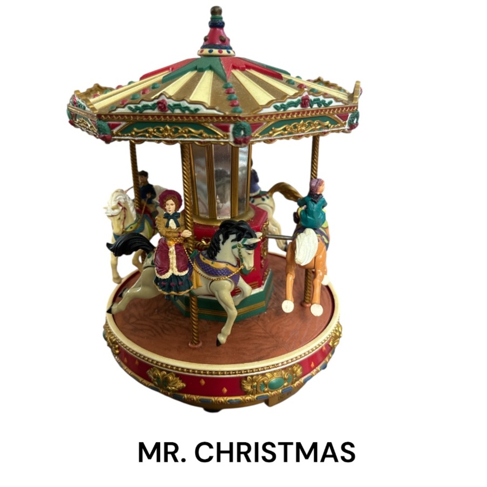 Vintage Mr Christmas Carousel All Year Holiday Go Round Victorian Times 4 Horses